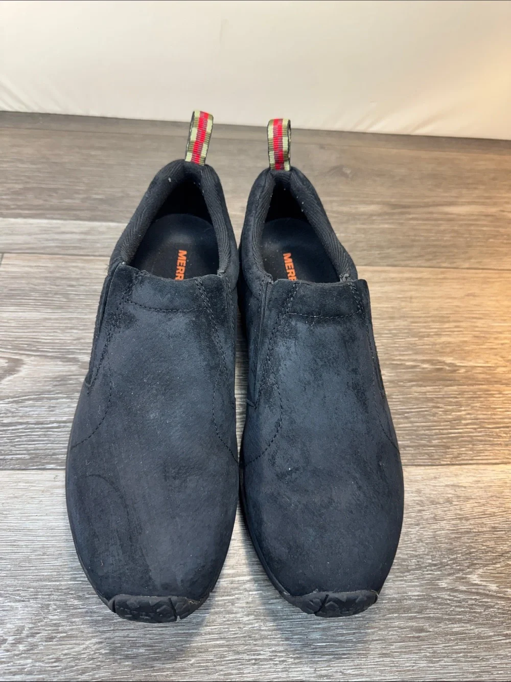 Merrell Men's Black Slip-On Suede-Style Loafers SZ 12 (h115)